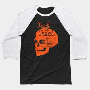 Halloween Skull Trick or Treat (Orange) [HT] Baseball T-Shirt